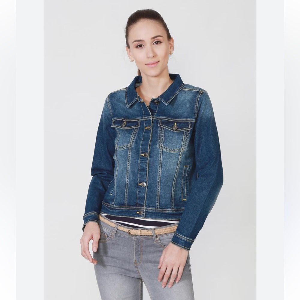 Solly Denim Jean Jacket -EUC-Sz S-Great seaming for an amazing fit! 🍂​